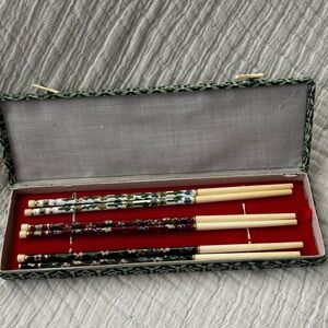 Vintage Cloissone and Bone Chopsticks